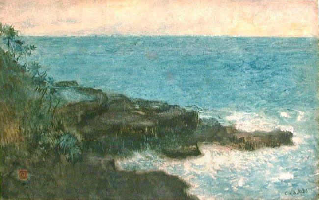 Charles W. Bartlett Charles W. Bartlett's watercolor and ink Hana Maui Coast, 1920 oil painting picture